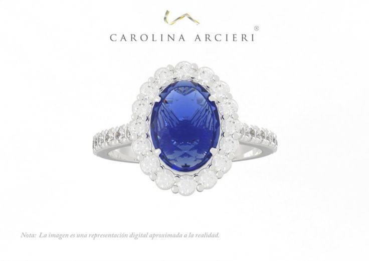 Anillo de zafiro con halo