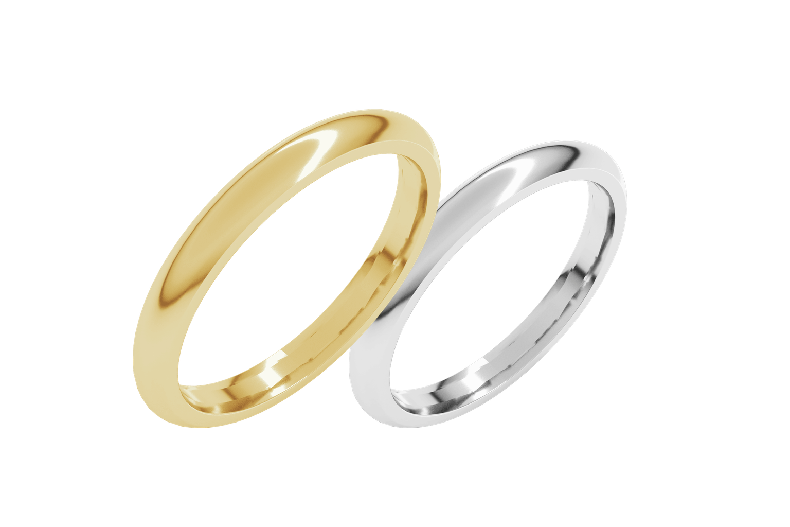Argollas de matrimonio en oro amarillo y oro blanco