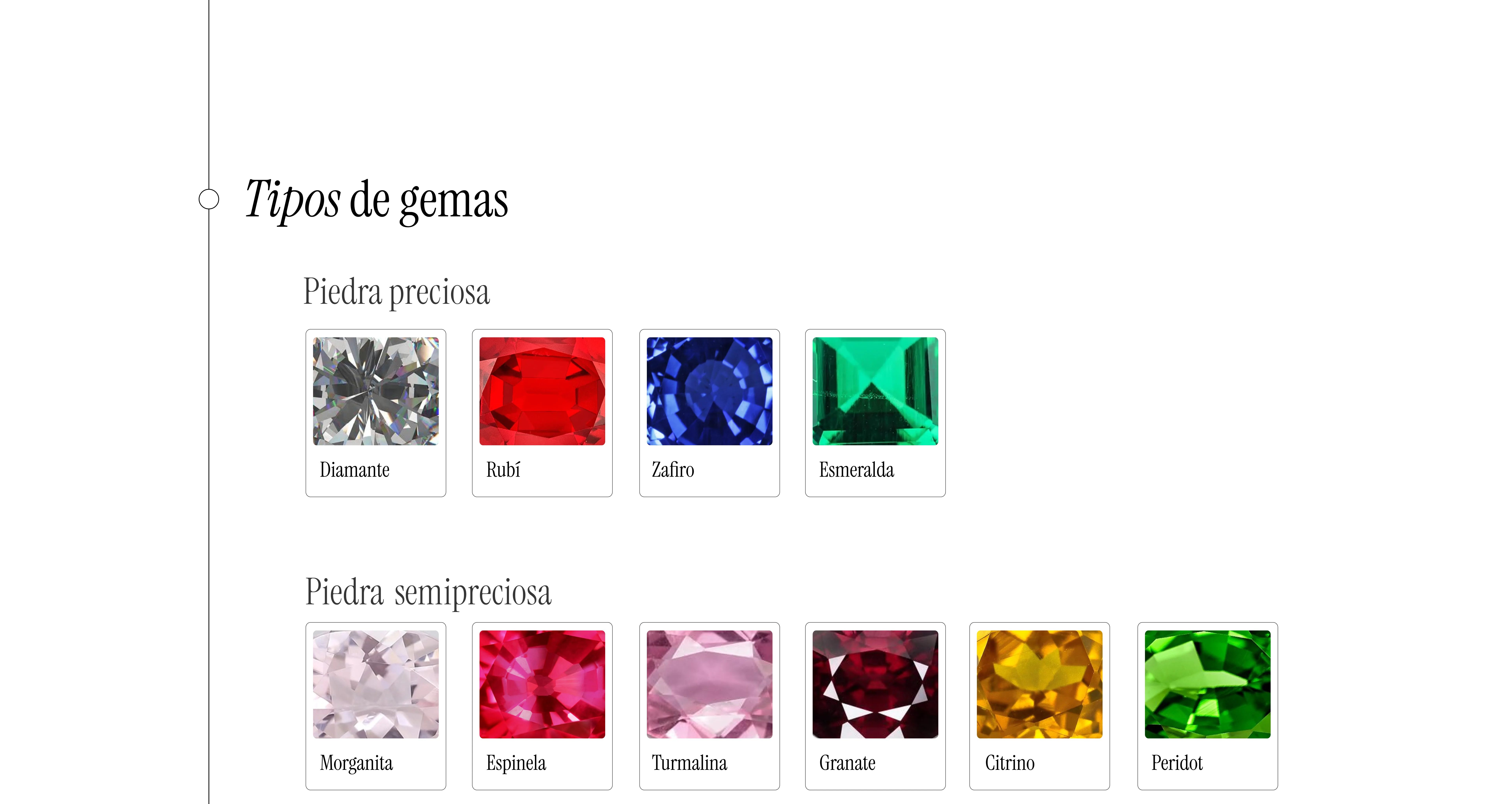 Tipos de gemas: piedras preciosas y semipreciosas